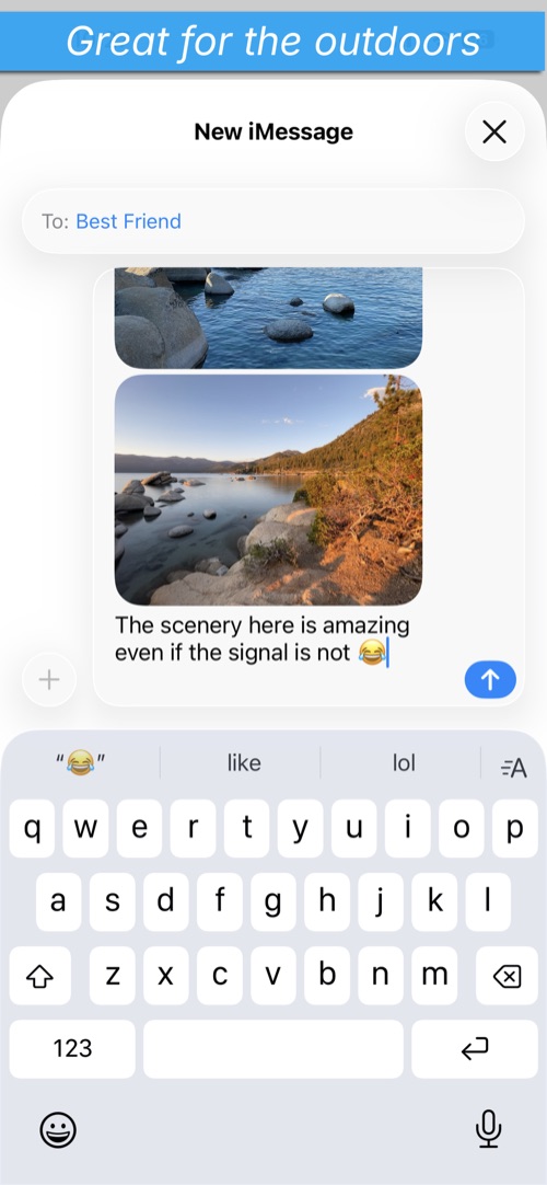 Sending vacation photos via iMessage